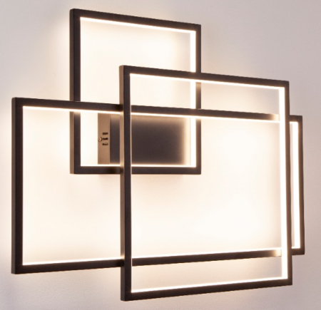 Aplica de perete neagra iluminare LED dimabil forme geometrice Linda 70x9x54 cm metal/acril, W0233D - Maxlight [1]