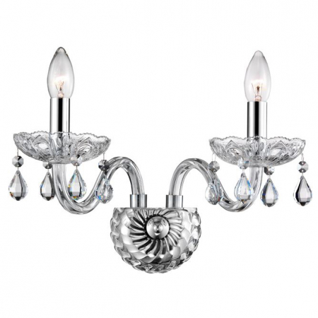Aplice LED - Aplica de perete premium crom cu cristale Bertra, cu 2 brate ajustabile, 51231405 - Novaluce
