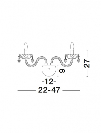 Aplica de perete premium sampanie cu cristale Anasia, cu 2 brate ajustabile, 71231403 - Novaluce [2]