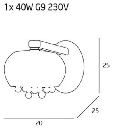 Aplica de perete rotunda sticla tip oglinda Prezo Ø 20 cm baza metal, W0076-01D - Maxlight [1]