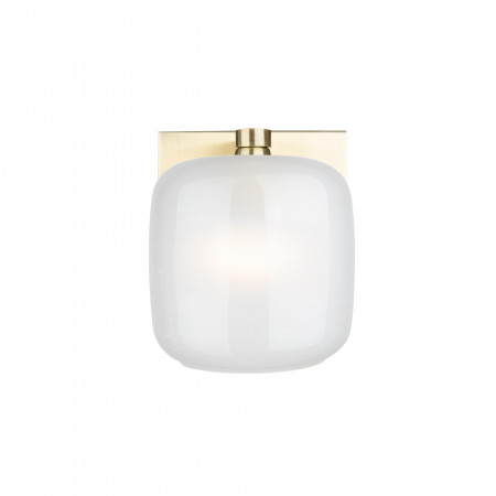 Aplica de perete sticla opal lucios Veera 12x14x13 cm baza metal auriu, W0296 - Maxlight [1]