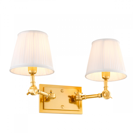   Aplica de perete Wentworth dublă finisaj auriu inclusiv alb 107222 EICHHOLTZ [2]