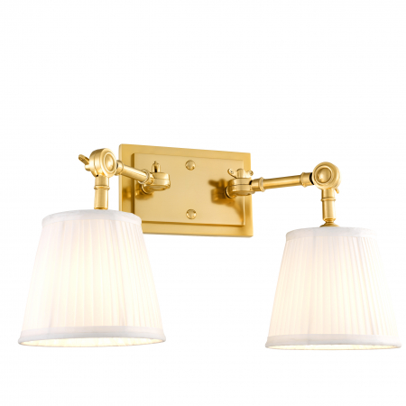   Aplica de perete Wentworth dublă finisaj auriu inclusiv alb 107222 EICHHOLTZ [1]