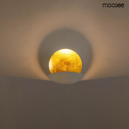 Aplică Eclise 35x22x35 cm, Oțel și Aluminiu Auriu; Alb - Moosee [4]