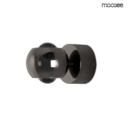 Produse - Aplică Eos 9x13,5x9,5 cm, Oțel și Sticlă Negru Cromat - Moosee