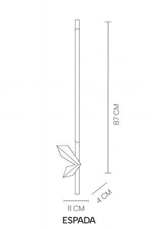 Aplică Espada 11x4x87 cm, Auriu - Moosee [4]
