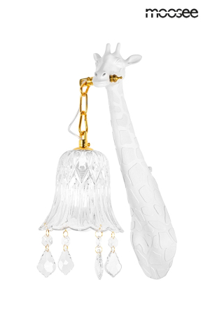 Produse - Aplică Giraffe 16x29x42 cm, Oțel și Sticlă Alb - Moosee