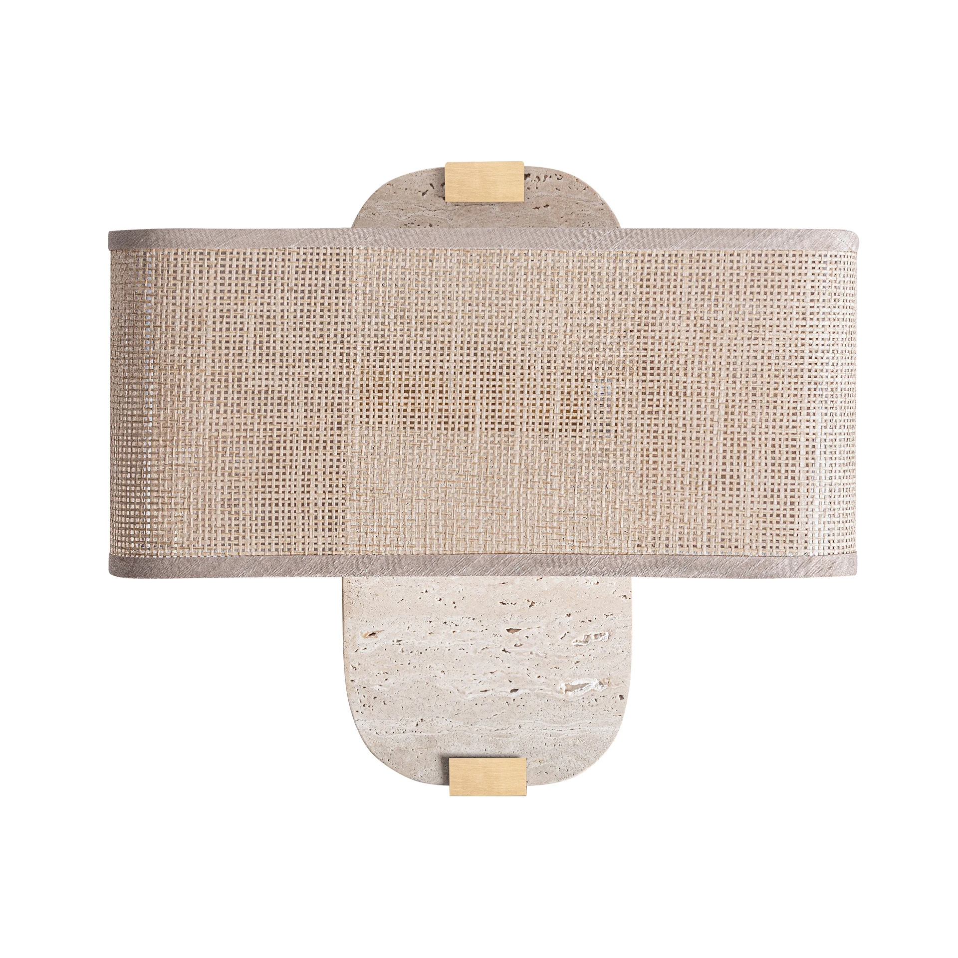 Produse - Aplica LED din Poliester, Fier si Marmura, Bej, 37x13x32 cm, Stil Art Deco - VicalHome 36844