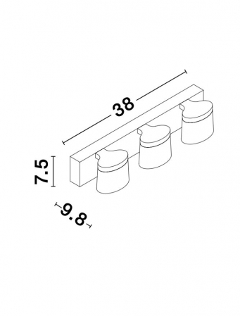 Aplica LED liniara perete baie Agusti, 3/4 surse de lumina din acril, baza metal, IP44, 9122331 - Novaluce [7]