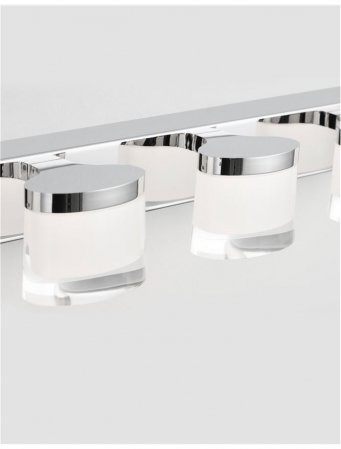 Aplica LED liniara perete baie Agusti, 3/4 surse de lumina din acril, baza metal, IP44, 9122331 - Novaluce [11]