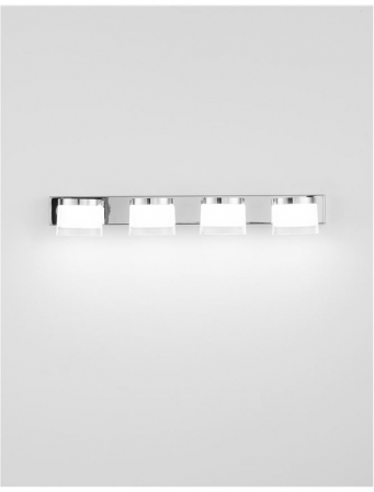 Aplica LED liniara perete baie Agusti, 3/4 surse de lumina din acril, baza metal, IP44, 9122331 - Novaluce [13]