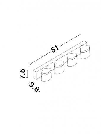 Aplica LED liniara perete baie Agusti, 3/4 surse de lumina din acril, baza metal, IP44, 9122331 - Novaluce [15]