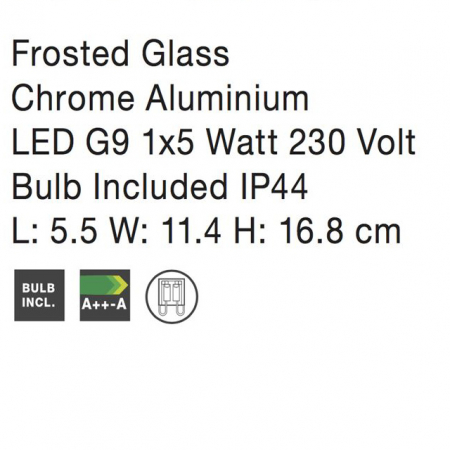 Aplica LED perete baie alba Cali, din sticla, baza metal, IP44, 6204482 - Novaluce [3]