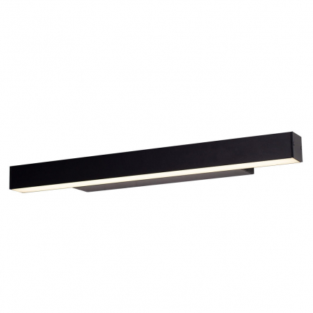 Aplice LED - Aplica liniara neagra iluminare LED dimabil Becka 57x10x4,5 cm metal/acril IP44, W0264 - Maxlight