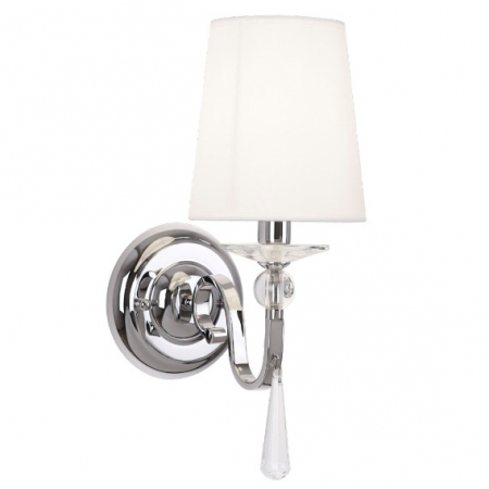 Aplice LED - Aplica lux alba Lexia 16x26x41 cm metal/sticla/material textil, W0067 - Maxlight