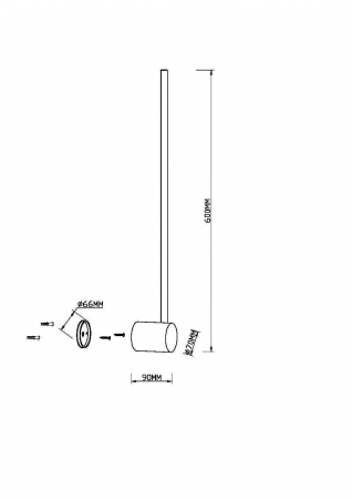 Promotii - Aplica LED Light Stick MOD237WL-L6BS3K, 7W, 500lm, lumina calda, IP20, aurie, Maytoni
