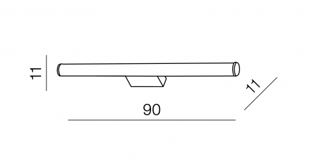 Aplica oglinda baie LED tip tub Aref 30/60/90/120 cm, suport metalic cromat, AZ 2095 - Azzardo [6]