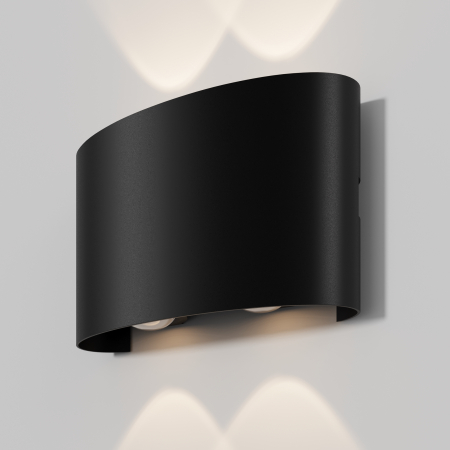 Promotii - Aplica pentru exterior LED Strato O417WL-L4B3K, 4W, 380lm, lumina calda, IP54, neagra, Maytoni
