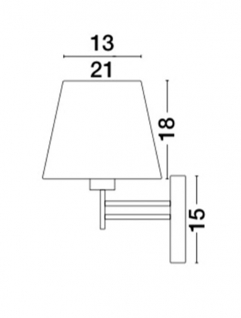 Aplica perete alba/alba-argintiu Rudy, baza din metal, abajur textil, 8126162 - Novaluce [2]