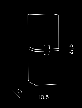 Aplica perete alba dubla forma cuburi suprapuse Zayna 10,5x27,5 cm, nichel satinat/alb, AZ 0085 - Azzardo [5]