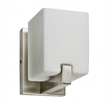 Aplice LED - Aplica perete alba forma cub Zayna 10,5x15,5 cm, nichel satinat/alb, AZ 0084 - Azzardo
