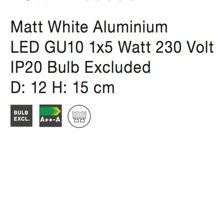 Aplica perete alba/gri cu 1 spot LED Conni, din metal, 665001 - Novaluce [3]