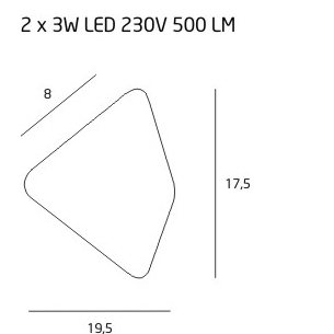 Aplica perete alba iluminare LED Vinko 19,5x8x17,5 cm din aluminiu, W0127 - Maxlight [2]