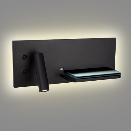 Aplica perete alba/neagra LED Jameia 35x15x14 cm, incarcator wireless, port USB, W0291 - Maxlight [8]