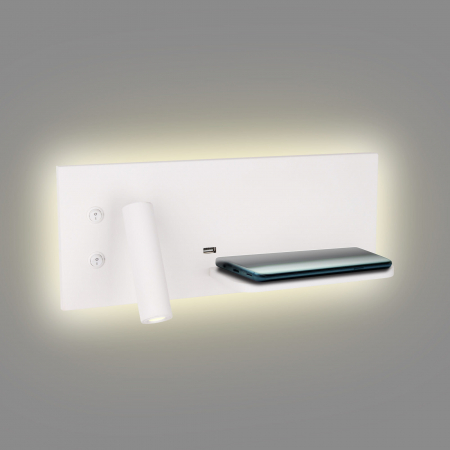 Aplica perete alba/neagra LED Jameia 35x15x14 cm, incarcator wireless, port USB, W0292 - Maxlight [8]