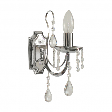 Promotii - Aplica perete crom stil clasic ALBI cu cristale sticla, 003064-007869 - Zumaline