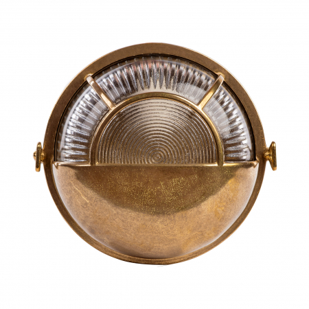 Produse - Aplica perete exterior aurie ALIVERI  Ø17,5 cm stil industrial, metal si sticla, 002177-016736 - Zumaline