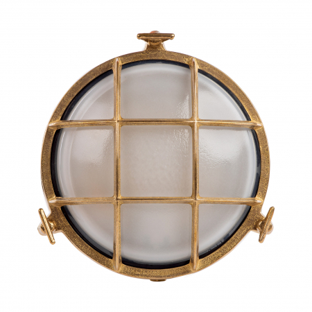 Produse - Aplica perete exterior rotunda ALIVERI Ø24 cm aurie, stil industrial, 002177-016737 - Zumaline