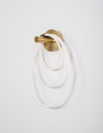 Aplica perete aurie Contorsion 35x50 cm, forma asimetrica tub LED, design modern, 9082091 - Novaluce [1]