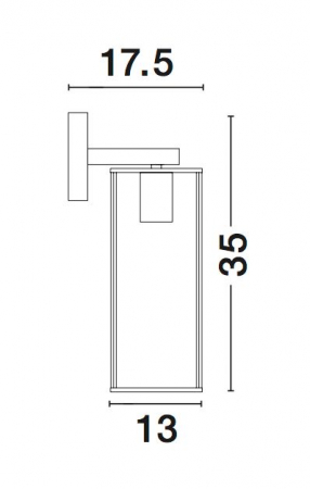 Aplica perete aurie dreptunghiulara Ivar 1xE27 cu pereti sticla transparenti, finisaj antichizat, 7152604 - Novaluce [2]