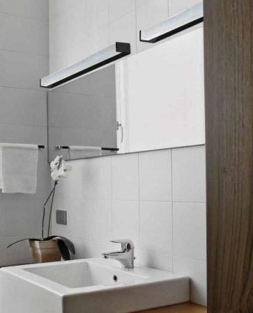 Aplica perete baie LED tub patrat Ikai 60/90/120 cm, suport crom/negru mat, IP44, AZ 2088 - Azzardo [6]