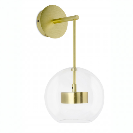 Aplice LED - Aplica perete Capri High rotunda cu iluminare LED, sticla/suport auriu, XCW9148-1 - King