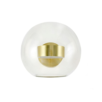 Aplica perete Capri rotunda iluminare LED, sticla transparenta/metal auriu, XCW9148-300 - King [1]