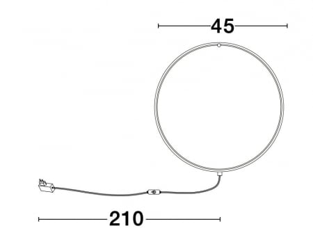Aplica perete cerc stil minimalist Nikom Ø45/79 cm iluminare LED dimabila cu intrerupator, 9108312 - Novaluce [5]