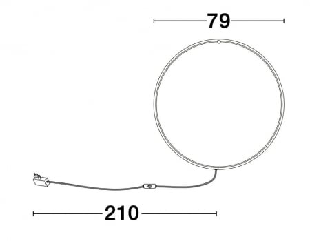 Aplica perete cerc stil minimalist Nikom Ø45/79 cm iluminare LED dimabila cu intrerupator, 9108312 - Novaluce [10]