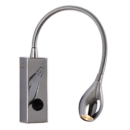 Aplice LED - Aplica perete crom flexibila iluminare LED Komac din metal, 3885/1 - Maxlight