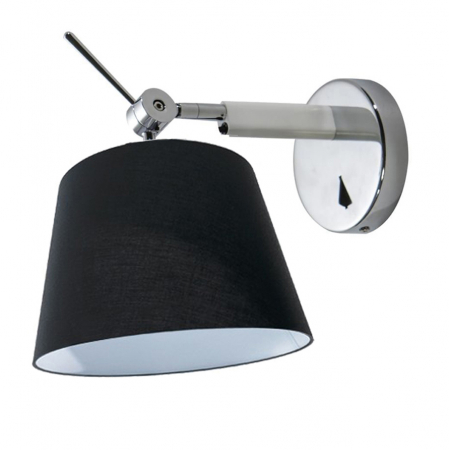 Aplice LED - Aplica perete reglabila Elimhar Ø 18x27 cm, abajur material textil gri/alb/negru sau aluminiu, AZ 2413 - Azzardo