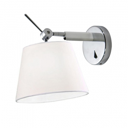 Aplice LED - Aplica perete reglabila Elimhar Ø 18x27 cm, abajur material textil gri/alb/negru sau aluminiu, AZ 2414 - Azzardo