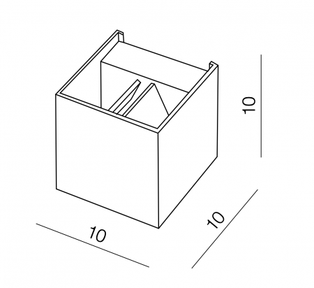 Aplica perete cub cu deschidere reglabila Arden 10x10 cm, design minimalist, metal, AZ 0952 - Azzardo [7]