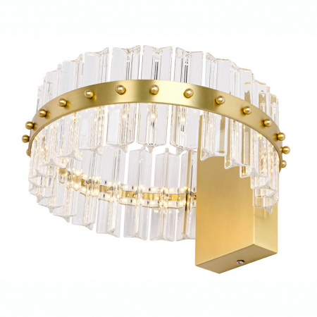 Promotii - Aplica perete design extravagant modern Saturn iluminare LED, 26x26 cm, sticla/suport auriu, MSE01040015 - King