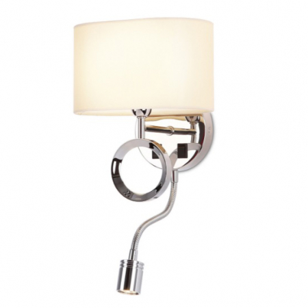 Aplice LED - Aplica perete Franka ecru 20x17x24 cm, brat ajustabil cu iluminare LED, metal/material textil, W0228 - Maxlight