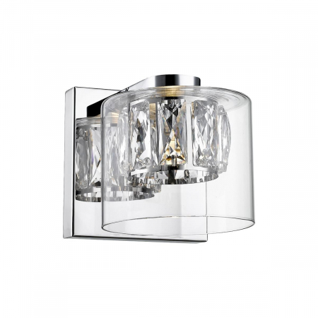 Aplice LED - Aplica perete crom LED GEM design glam, metal/sticla, 003064-011270 - Zumaline