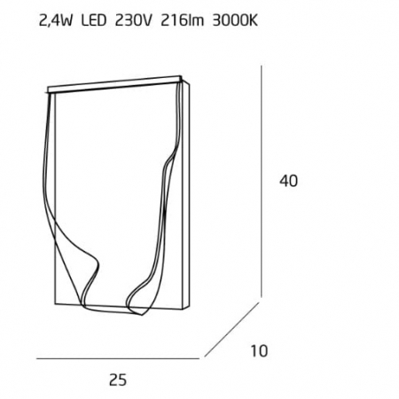 Aplica perete iluminare LED Otho 25x10x40 cm metal/acril, W0256 - Maxlight [3]