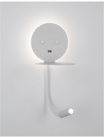 Aplica perete LED ajustabila neagra/alba Roni, cu suport telefon si USB, 9173282 - Novaluce [12]