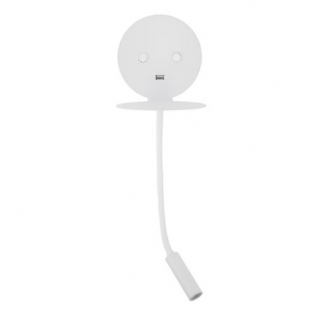 Aplica perete LED ajustabila neagra/alba Roni, cu suport telefon si USB, 9173282 - Novaluce [10]