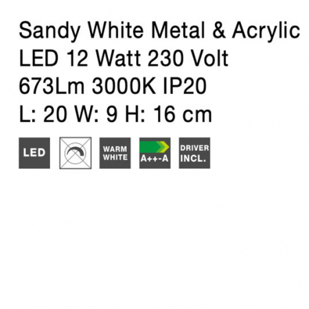 Aplica perete LED alba Hester, design modern din acril, 20/29 cm, 9128312 - Novaluce [7]